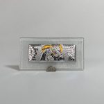 CUADRO BASE SAGRADA FAMILIA LÁMINA DE PLATA 10X5cm