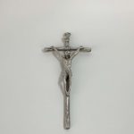 CRUCIFIJO PASTORAL PLATEADO METAL 28cm